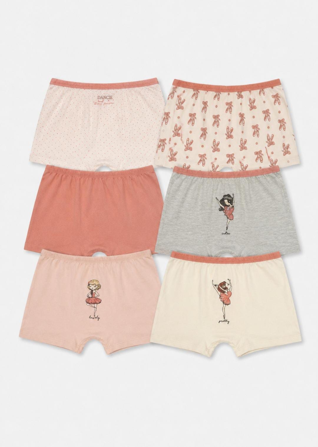 Girls’ pretty Boxer Briefs – 6 Pack