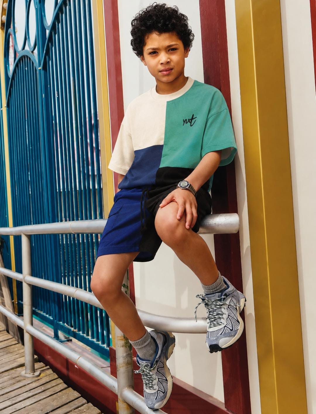 Color Block Kids T-Shirt & Shorts Set