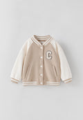 Beige & Cream Varsity Jacket