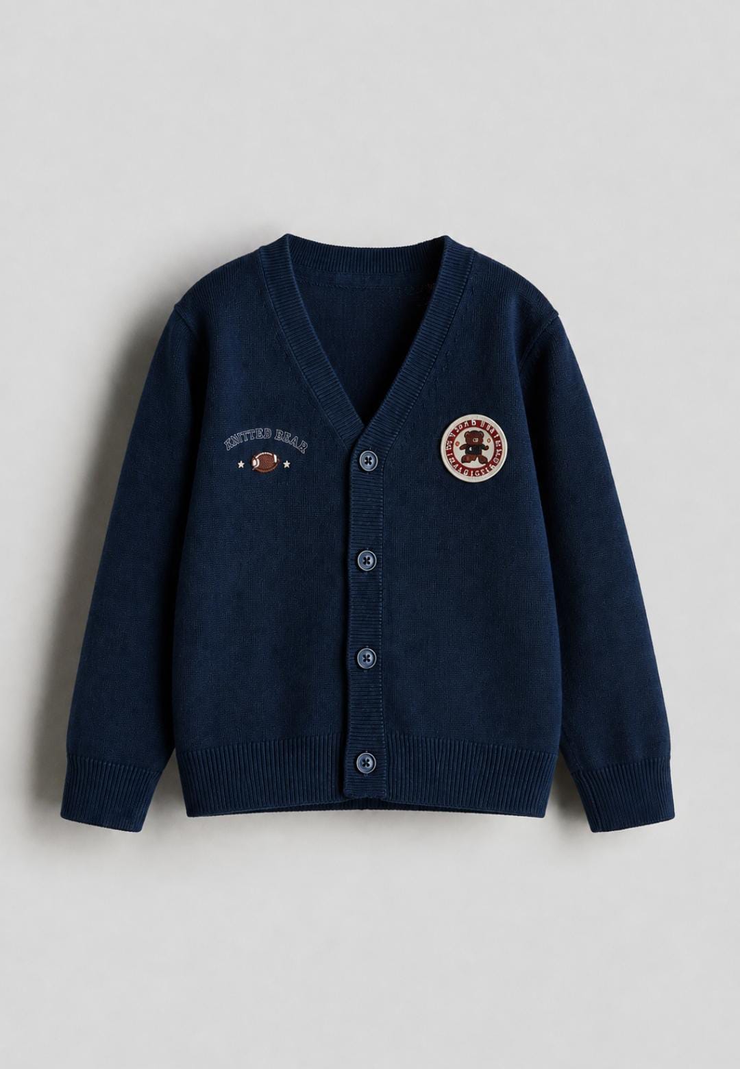Navy thick Knitted Bear Cardigan