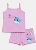 Girls’ whale Print Camisole & Boxer Set
