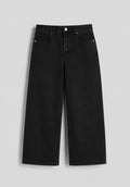 Black Wide-Leg Denim Jeans