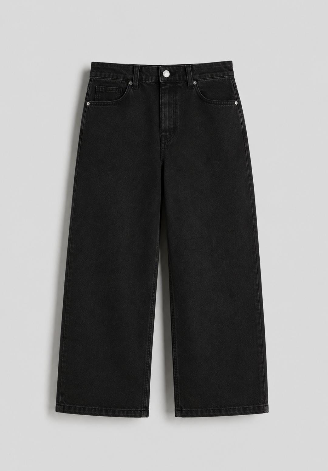 Black Wide-Leg Denim Jeans