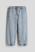 Light washed blue jogger denim jeans
