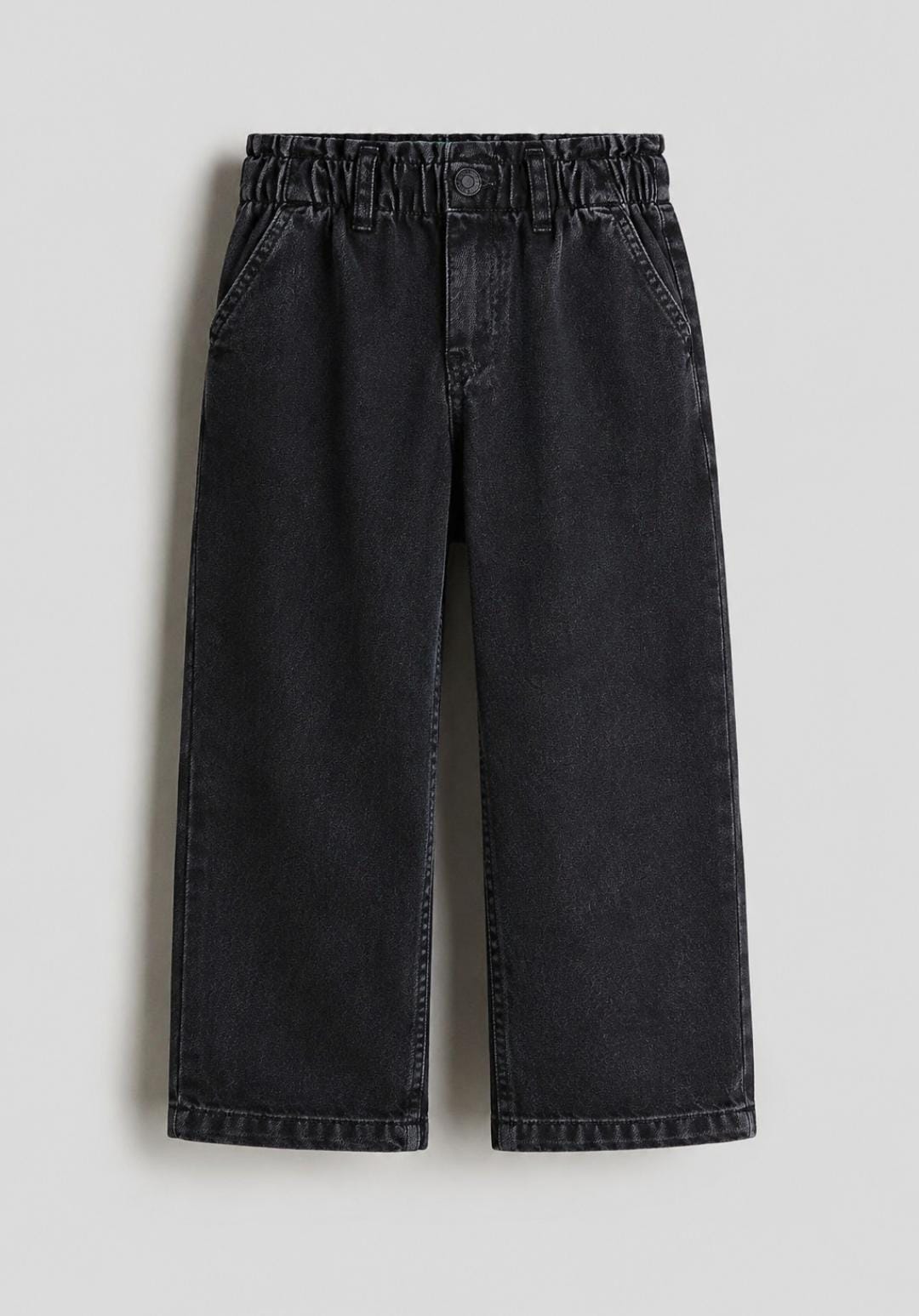 Kids’ Washed Black Wide-Leg Jeans