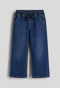 Blue Elastic Waist Denim Jeans