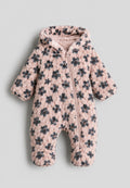 Blush Floral Teddy Fur Baby Jumpsuit