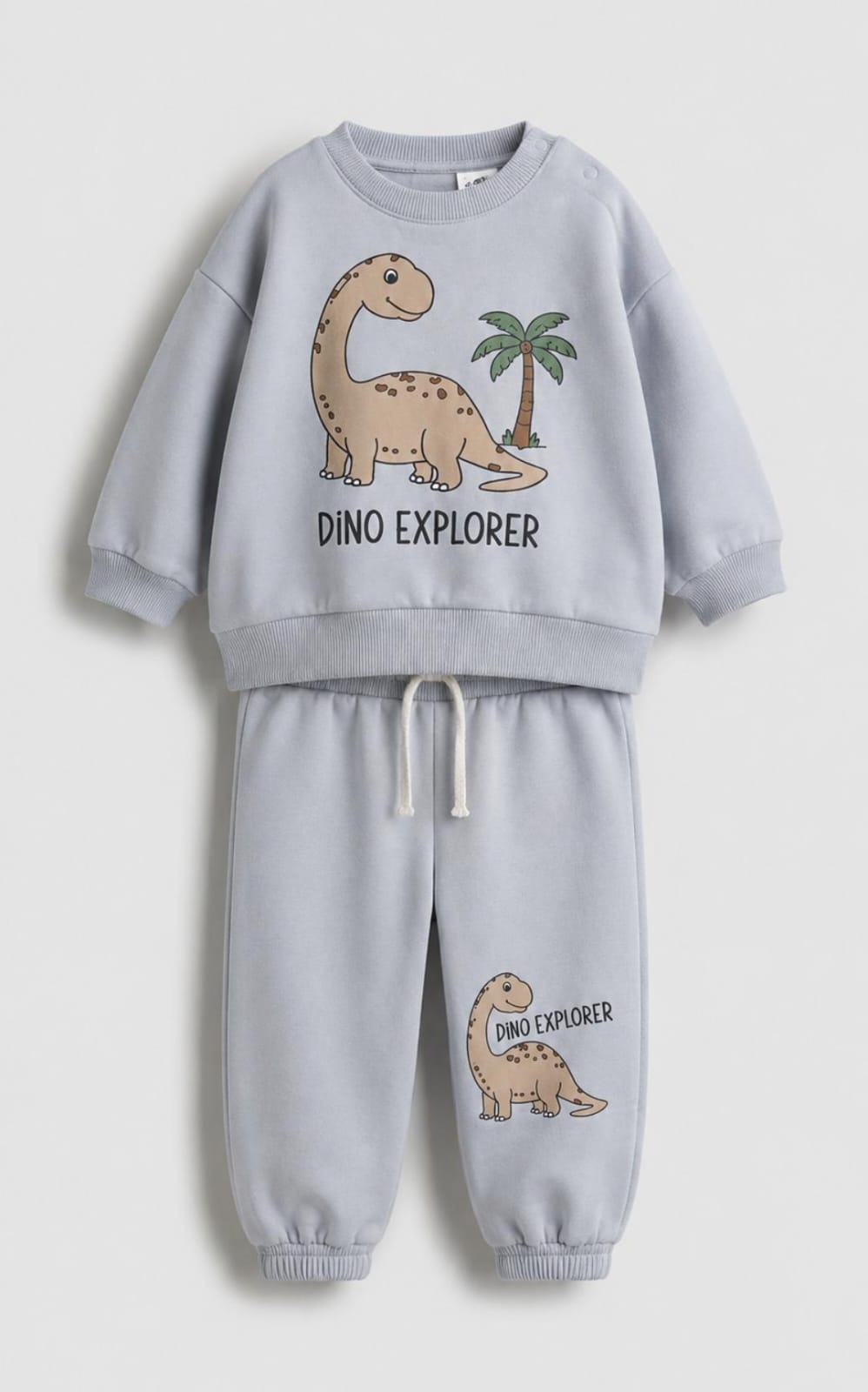 Dino Explorer Kids’-Grey Tracksuit Set