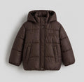 Chocolate Brown Hooded Puffer Jacket