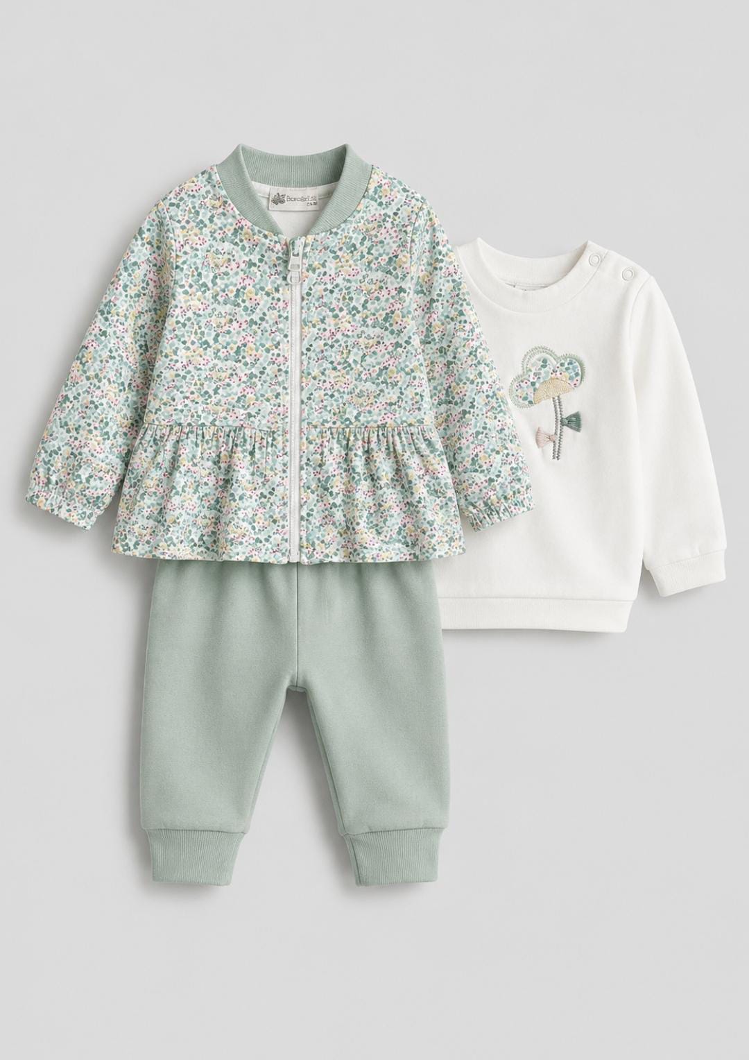 Green Floral 3-Piece Girls’ Set
