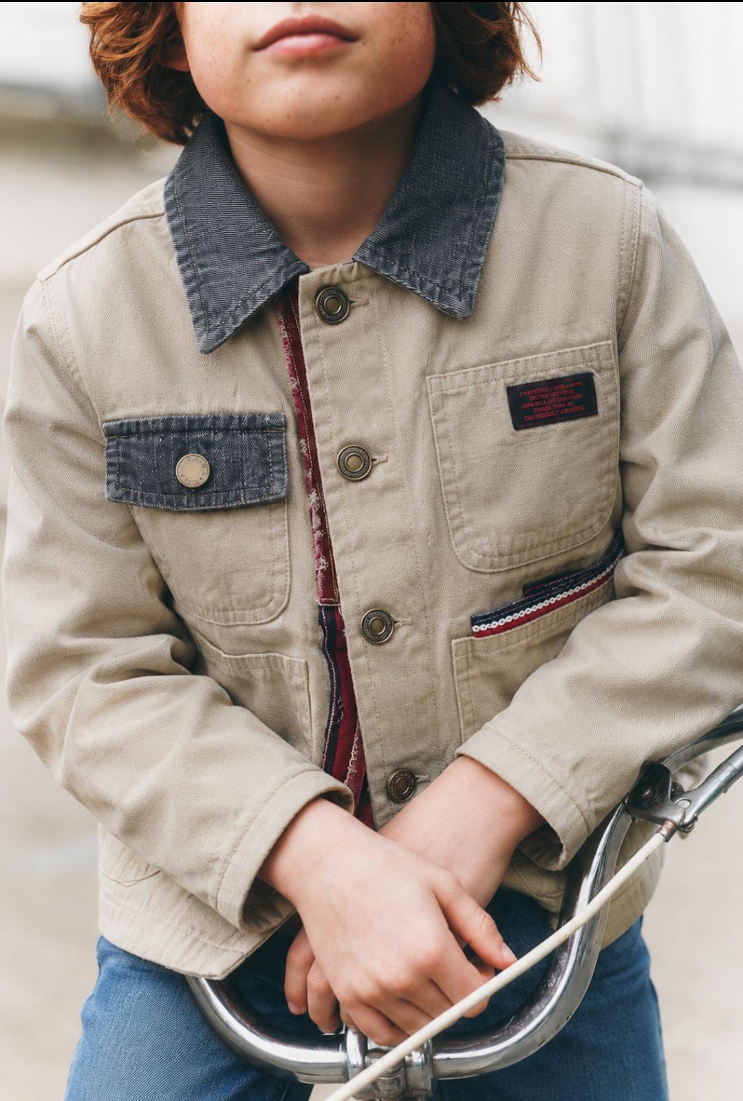 Utility Jacket with Rust Corduroy Details