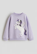 Magical Unicorn Ruffle-Neck Sweatshirt – Lavender