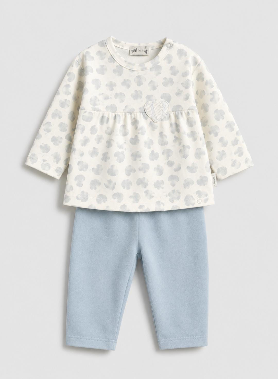 Baby Blue Heart Two-Piece Set