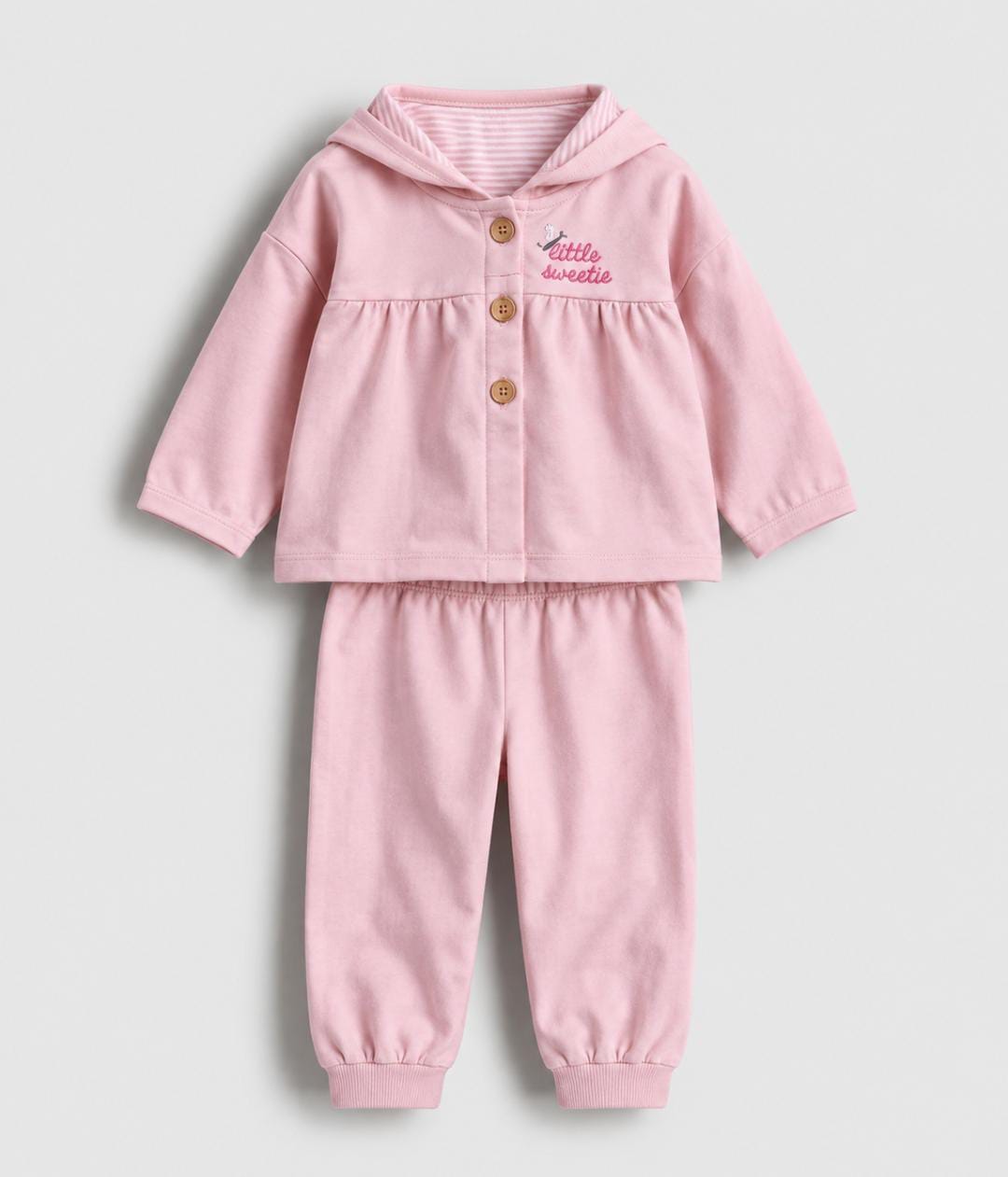 Little Sweetie Pink Hooded Jogger Set