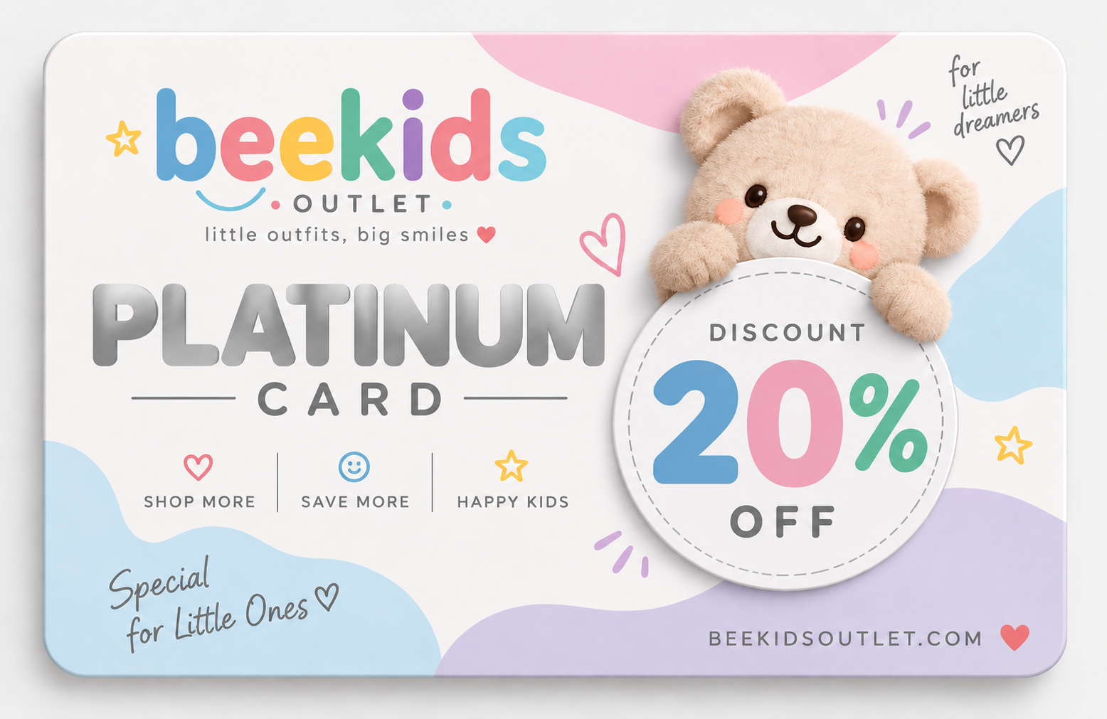 BEEKIDS PLATINUM CARD -EARNED WITH YOUR ORDERS - 20-Orders