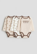 Teddy Bear Love – 3-Pack Long Sleeve Baby Bodysuits