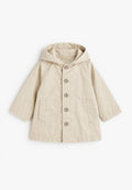 Beige hooded coat