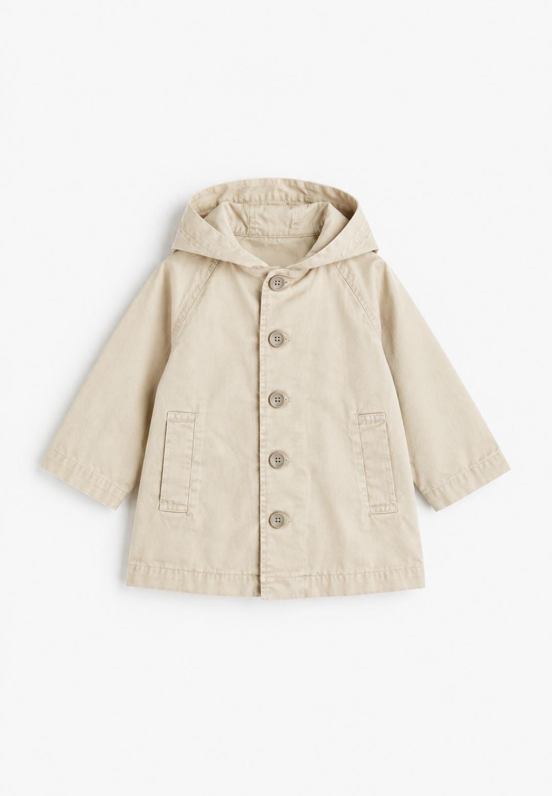 Beige hooded coat