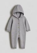 Grey Knit Hooded Jumpsuit