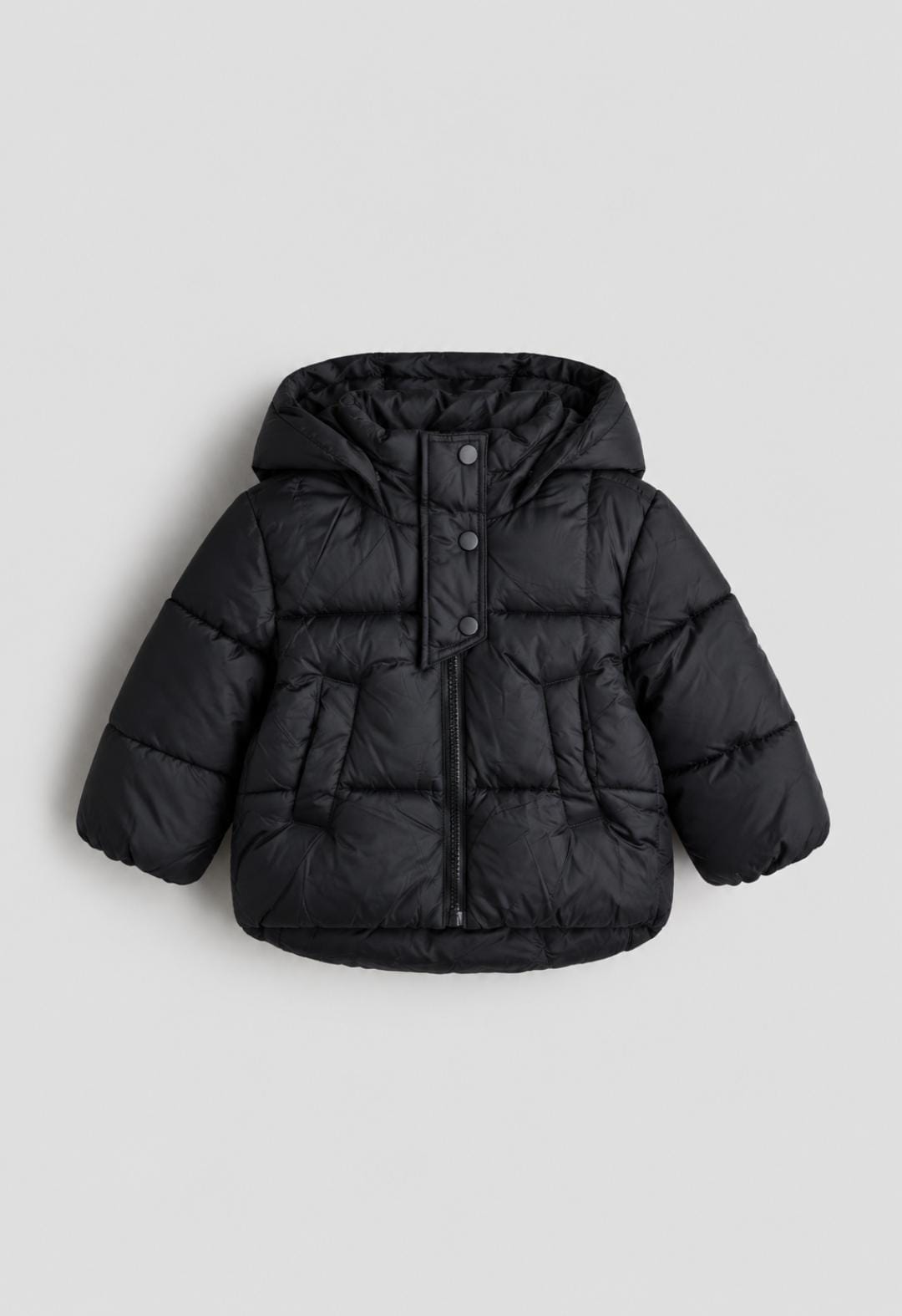 Black Hooded Puffer Jacket