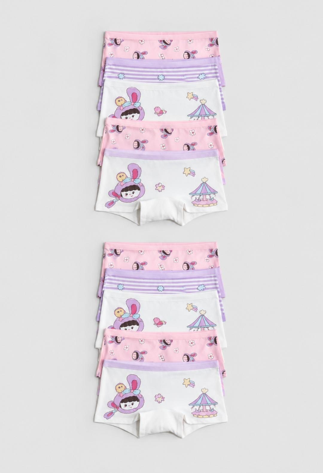 Pastel Printed Cotton Boxer Briefs – 10 Pack