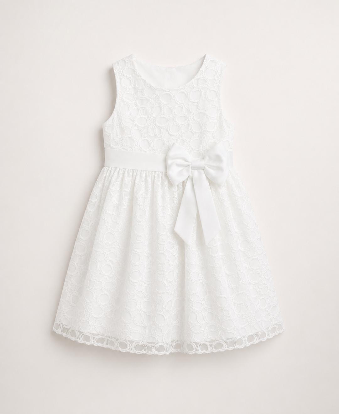 White lace bow dress