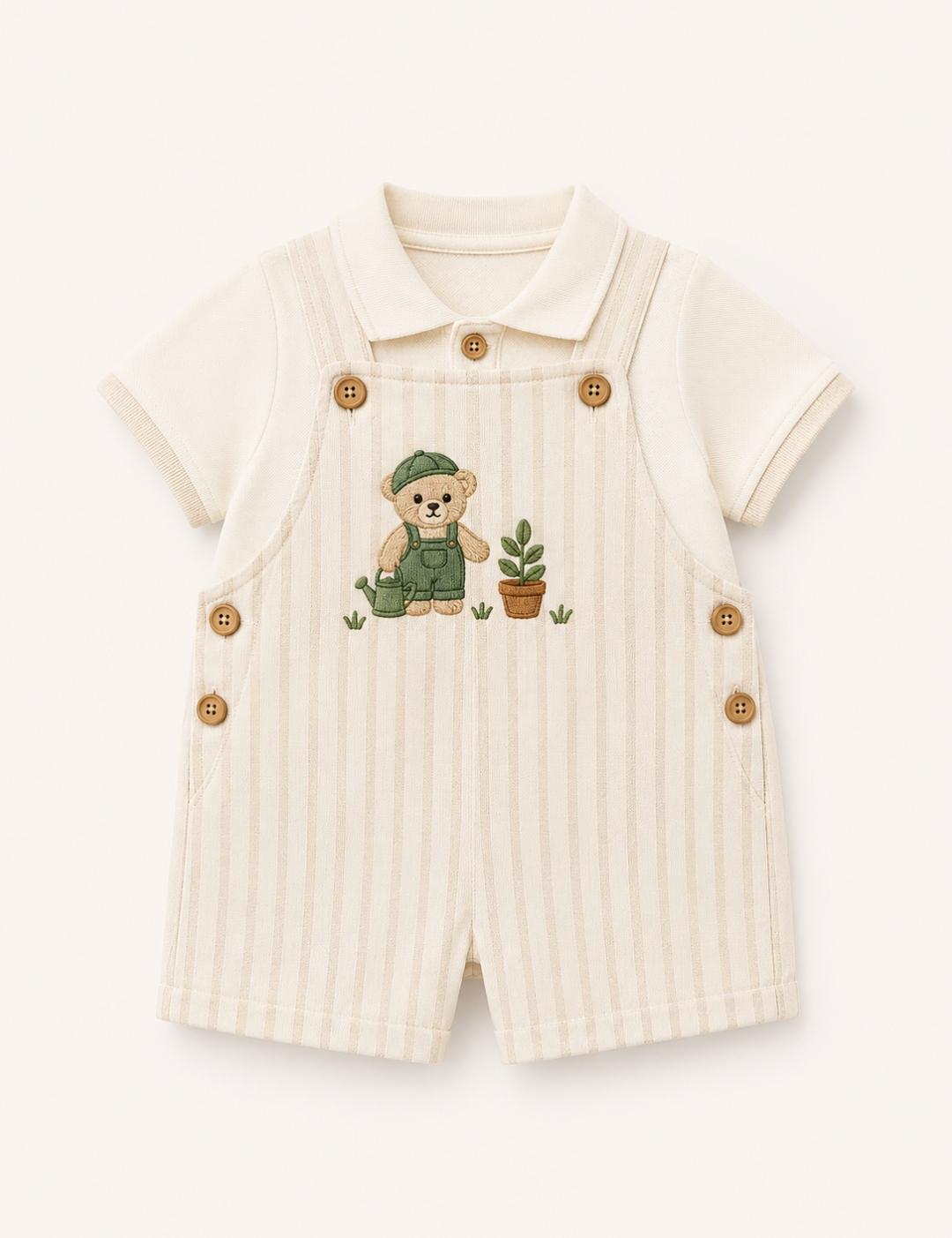 Teddy bear dungaree set