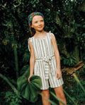 Striped Belted Romper