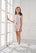 Striped Ruffle Utility Playsuit