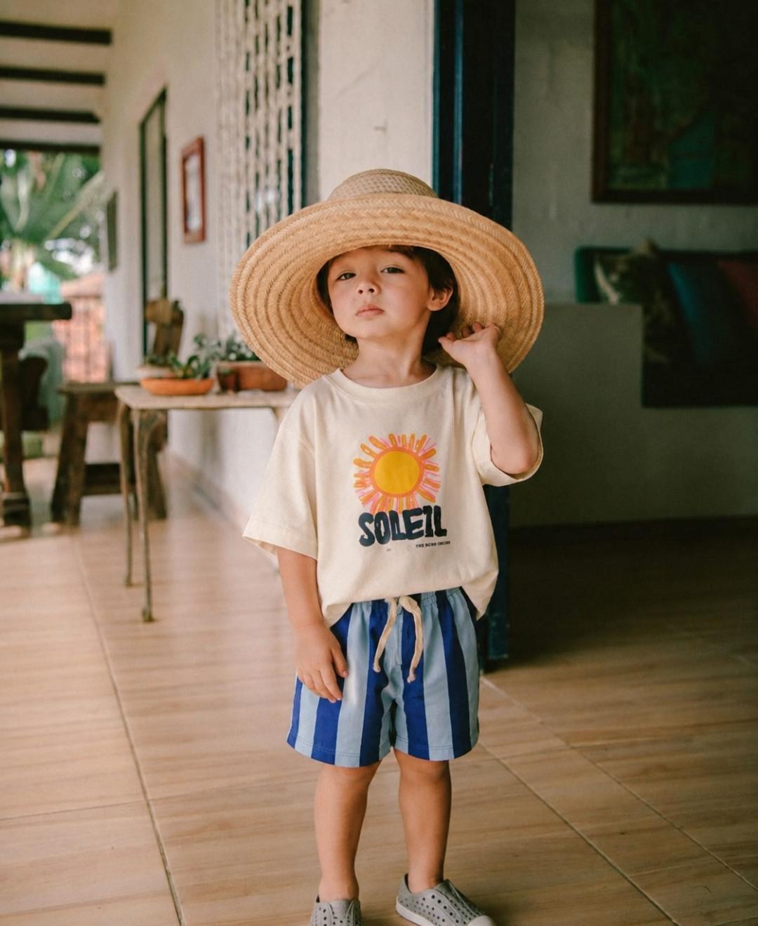 Sunny Beach Tee & Stripe Shorts Set